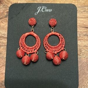 J. Crew Red Bohemian Chandelier Earrings